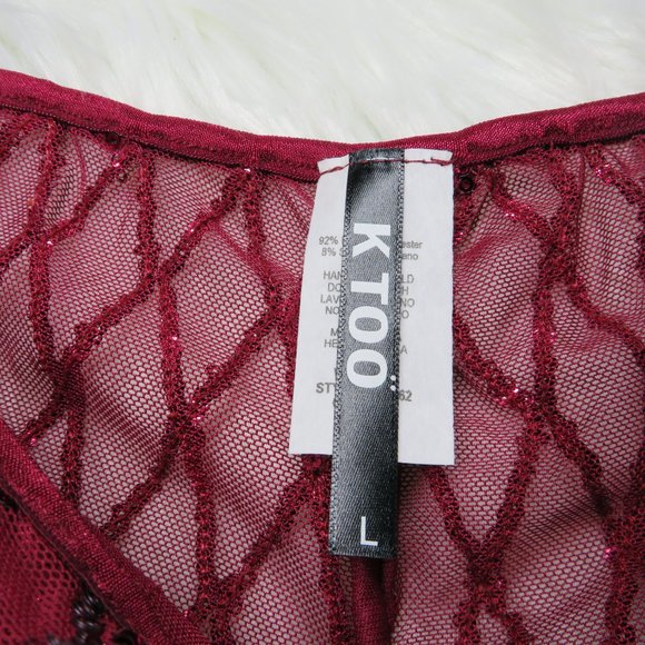 Women's Sequin Design Shorts - Red - Picture 3 of 4